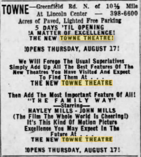 Towne Theatres 4 - 1967 OPENING AD (newer photo)